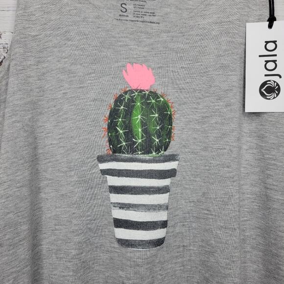 Jala Yoga Tank Top Grey Cactus Graphic | Small - Picture 3 of 5